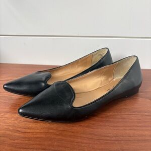 Vintage Cathy Jean Y2K Leather Loafer Flats Pointy Shoes Dressy Black Classic 6